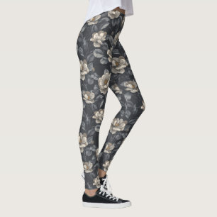 Silverfärgade Maternity Gardenias Estetisk Brudtjä Leggings