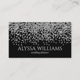 Silverfeta konfetti Glitter Black och Silver Visitkort