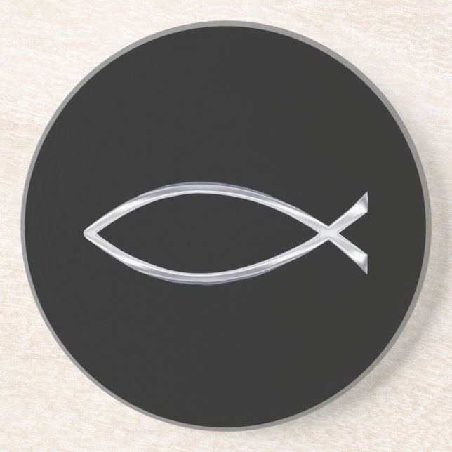 Silverfisksymbol på svart bakgrund underlägg (Framsidan)