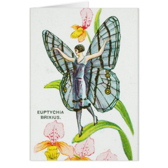 Silverfjärilsflicka Hälsningskort (Framsidan)