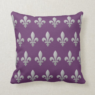 SilverFleur de lys Blommigt kastar Regal lilor Kudde