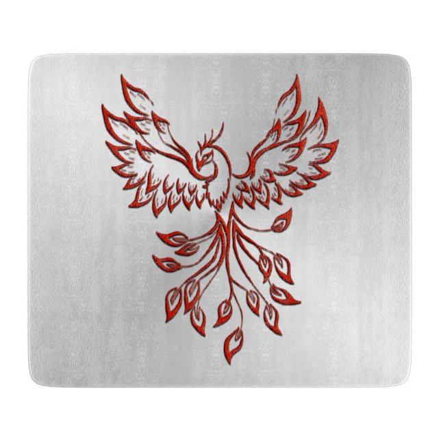 Silverflygning av en fönsterglasfågel Fenix (Framsidan)