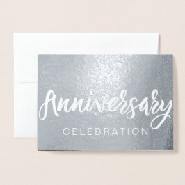 Silverfolie 25-årsjubileumspartajinvitationer folierat kort