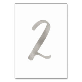 Silverfolie chic bröllop bordsnummer | BORD 2