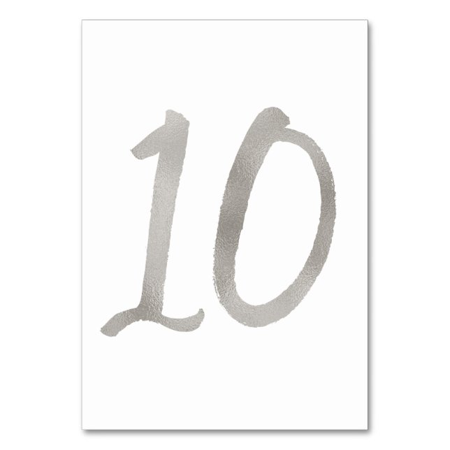 Silverfolie chic bröllopsbord nummer | Bord 11 Bordsnummer (Baksidan)
