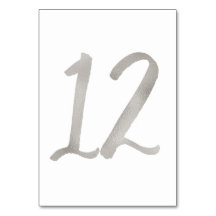 Silverfolie chic bröllopsbord nummer | Bord 12