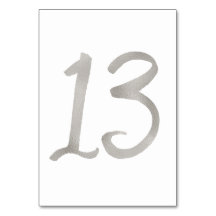 Silverfolie chic bröllopsbord nummer | Bord 13