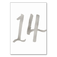 Silverfolie chic bröllopsbord nummer | Bord 14