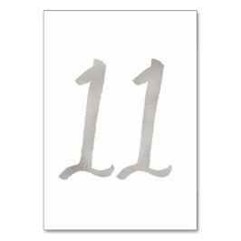 Silverfolie chic vigsel bord nummer | Bord 11 Bordsnummer