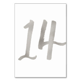 Silverfolie chic vigsel bord nummer | Bord 14 Bordsnummer