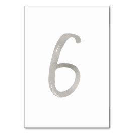 Silverfolie chic vigsel bord nummer | Bord 6 Bordsnummer