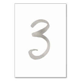 Silverfolie chic vigsel bordnummer | Bord 3 Bordsnummer