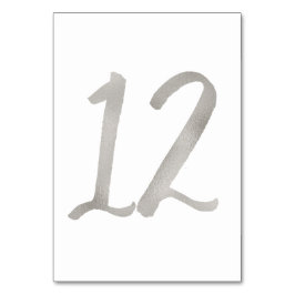 Silverfolie chic vigselbord nummer | Bord 12 Bordsnummer