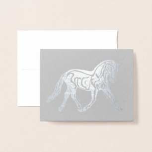 Silverfolie Dressagehäst Folierat Kort