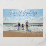 Silverfolie Seas och Hälsning Beach-julfoi<br><div class="desc">Om du vill ha en mer avancerad anpassning av den här designen väljer du bara knappen "Anpassa den" ovan!</div>