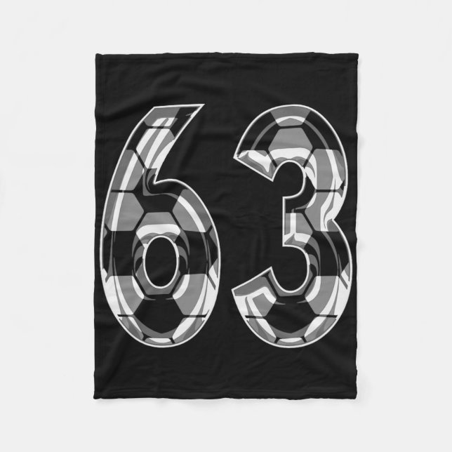 Silverfotbolls mönster nummer 63 tröja spelare drä fleecefilt (Framsidan)