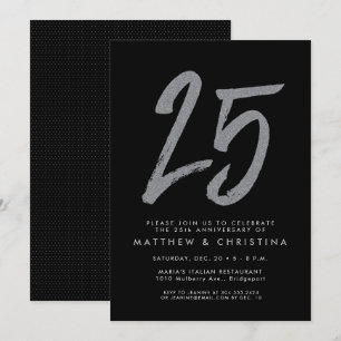 Silverglitter 25-årsjubileums inbjudan till fest