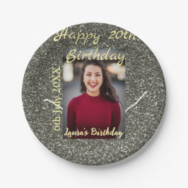 Silverglitter-foto 20-årsdag lägg till namn-datum