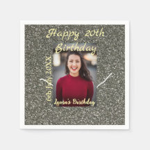 Silverglitter-foto 20-årsdag lägg till namn-datum