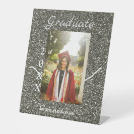Silverglitter-fotot studenten lägger till namn-kla