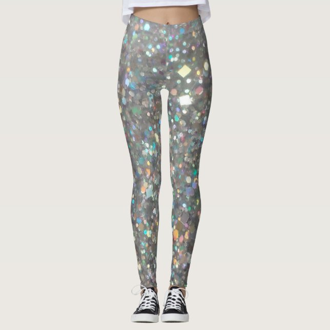 Silverglitter Leggings (Framsida)