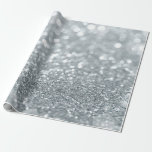 Silverglittergnistran Bokeh tänder glamourchic Presentpapper<br><div class="desc">Inpackning av papper</div>