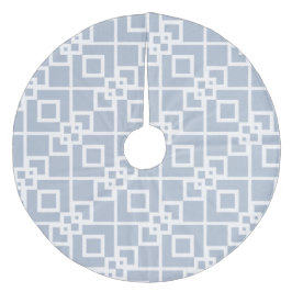 Silvergrå diamantträdgårdsstaket-design julgransmatta fleece