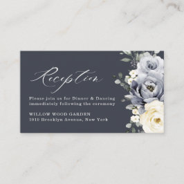 Silvergrå Elfenbensfärgade Blommig Vinter Bröllops Tilläggskort