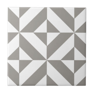 Silvergrå geometrisk art déco kakelplatta