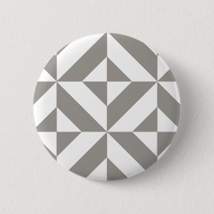 Silvergrå geometrisk art déco knapp