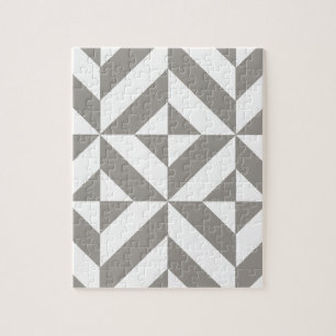 Silvergrå geometrisk art déco pussel