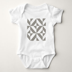 Silvergrå geometrisk Art Deco T Shirt