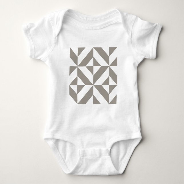 Silvergrå geometrisk Art Deco T Shirt (Framsida)
