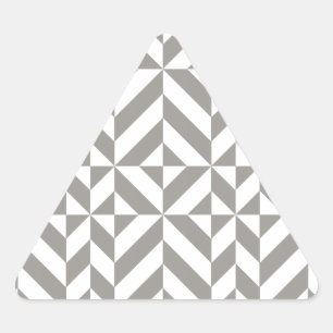 Silvergrå geometrisk Art Deco Triangelformat Klistermärke