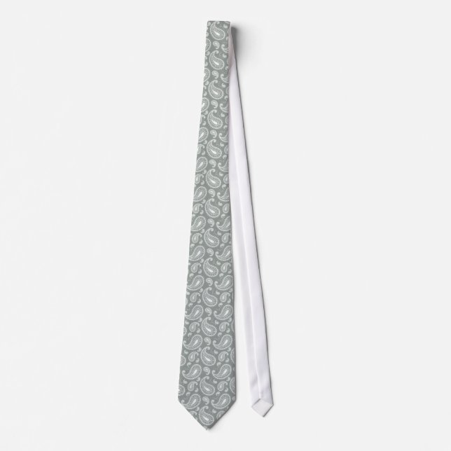 Silvergrå Paisley Slips (Framsida)