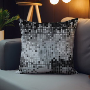 Silvergrå paljetter Disco Glitter Mönster Utomhuskudde