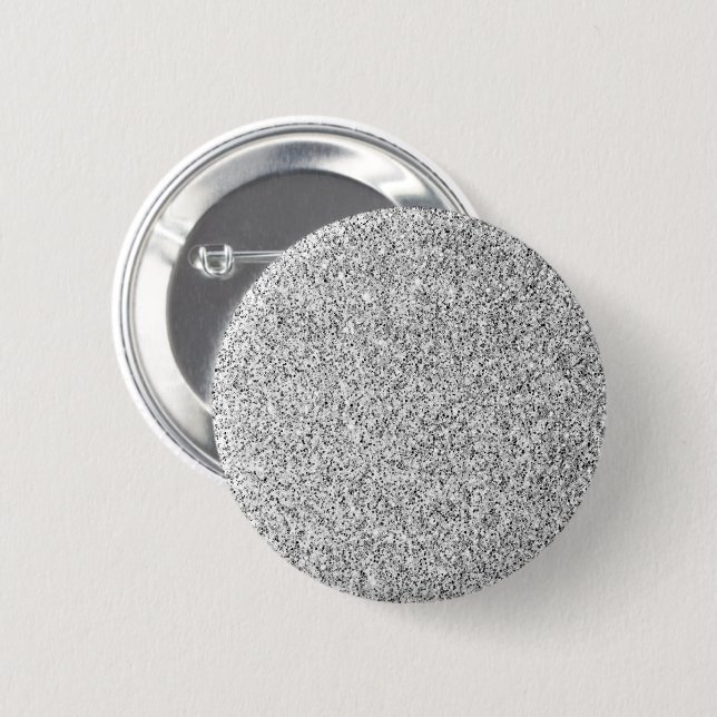 Silvergrått ljus glitter gnistrar knapp (Framsida & baksida)