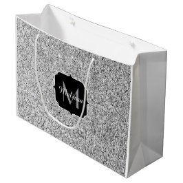 Silvergrått ljus glitter gnistrar Monogram