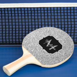 Silvergrått ljus glitter gnistrar Monogram Pingisracket