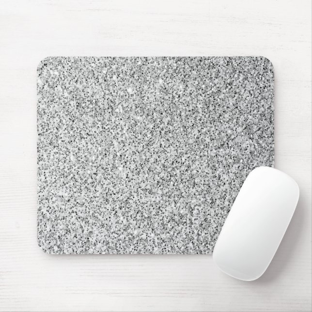 Silvergrått ljus glitter gnistrar musmatta (Med mus)
