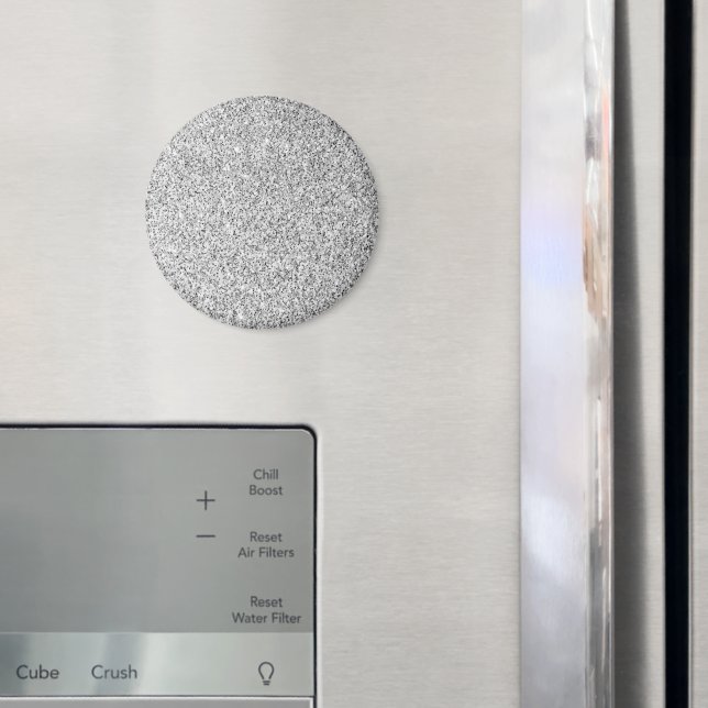 Silvergrått ljus glittergnistrar magnet (In Situ (Fridge))