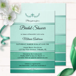 Silvergrön randig ton på ton bröllopsfest inbjudningar