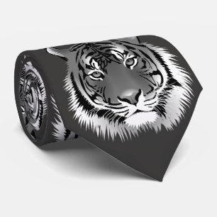 Silverhalsduk med svart-vit tiger slips