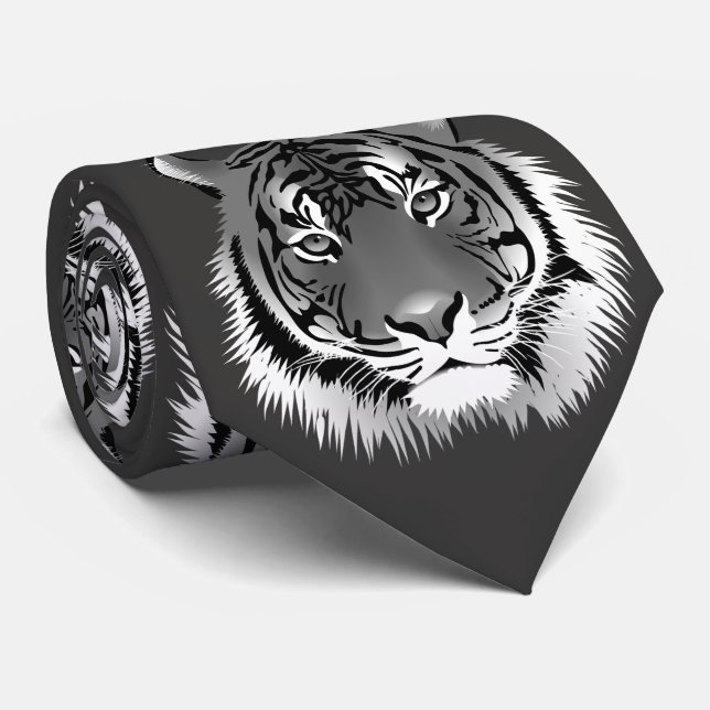 Silverhalsduk med svart-vit tiger slips (Rullad)