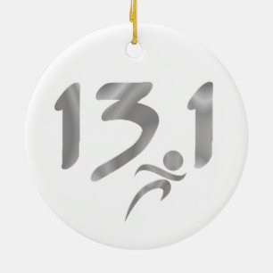 Silverhalva-maraton 13,1 julgransprydnad keramik