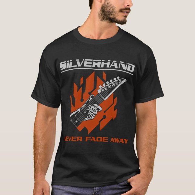 Silverhand Försvinner Aldrig Bort vän retro T Shirt (Framsida)
