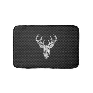 Silverhjortbuck på kolfiberstil tryck badrumsmatta