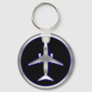 Silverjetflygplan Nyckelring