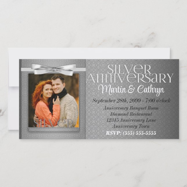 Silverjubileum-fest Inviterings Foto (Framsida)