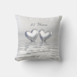 Silverjubileum Hjärtan Kudde